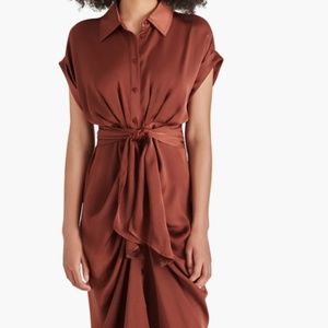 Steve Madden Tori Tie Waist Midi Shirtdress